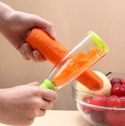 Peeler with container Stainless steel blade, Both fruits and vegetables