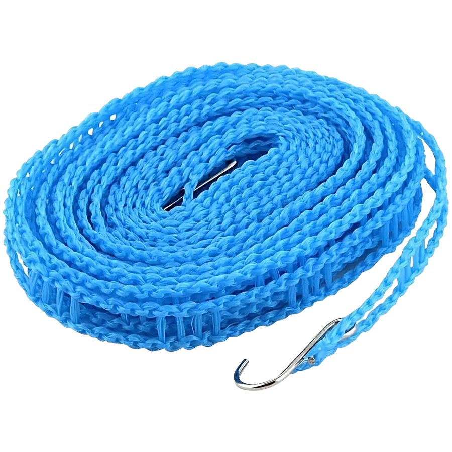 5 Meters Windproof Anti-Slip Clothes Washing Line Drying Nylon Rope with Hooks