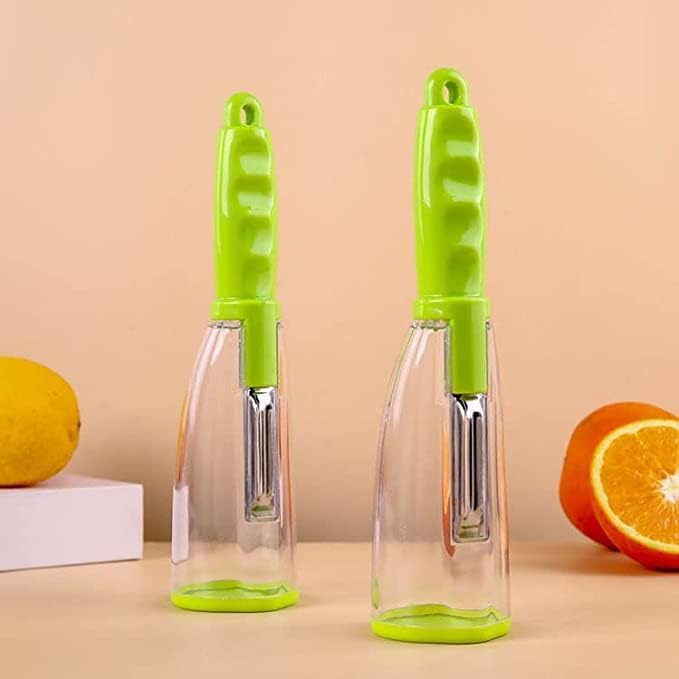 Peeler with container Stainless steel blade, Both fruits and vegetables