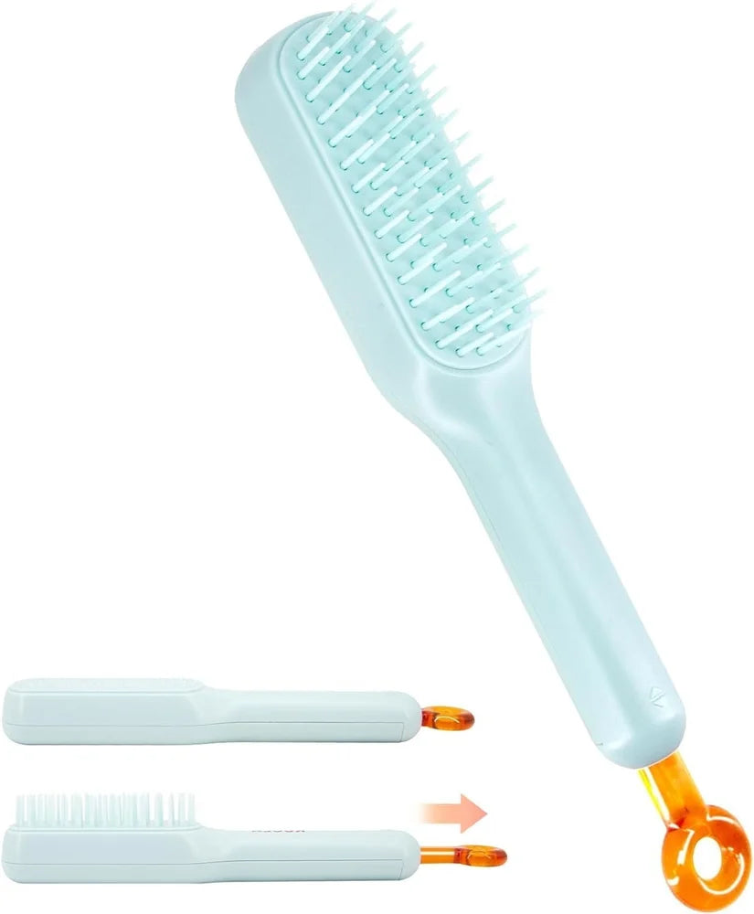 Self-Cleaning Anti-Static Massage Comb | Easy Self Cleaning Hairbrush